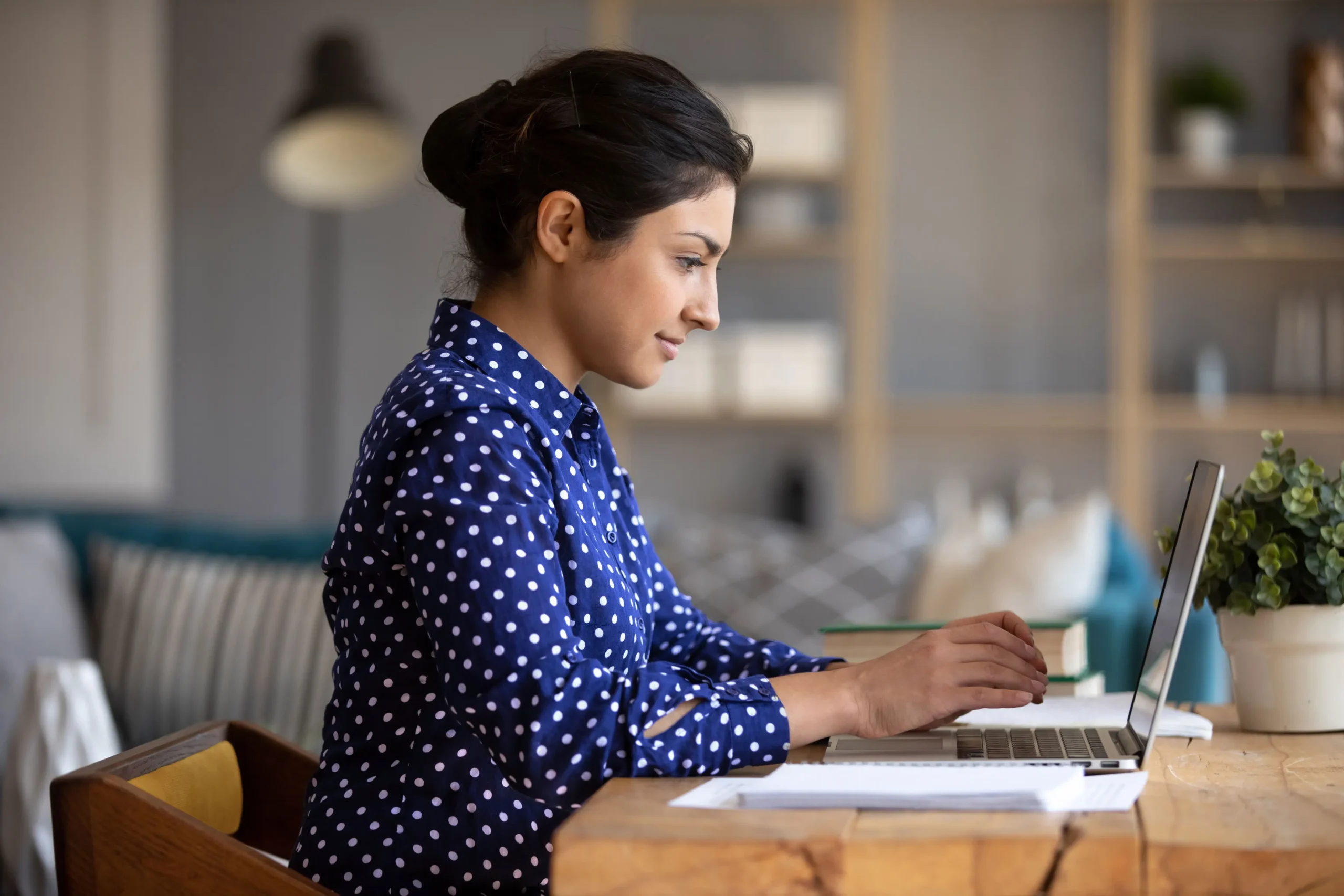 woman desk laptop