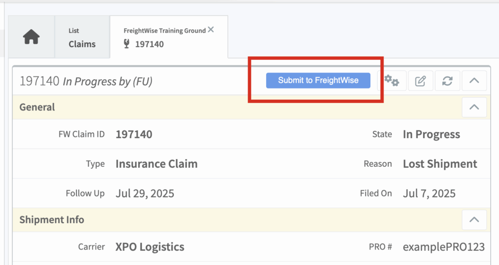 Creation from Shipments 