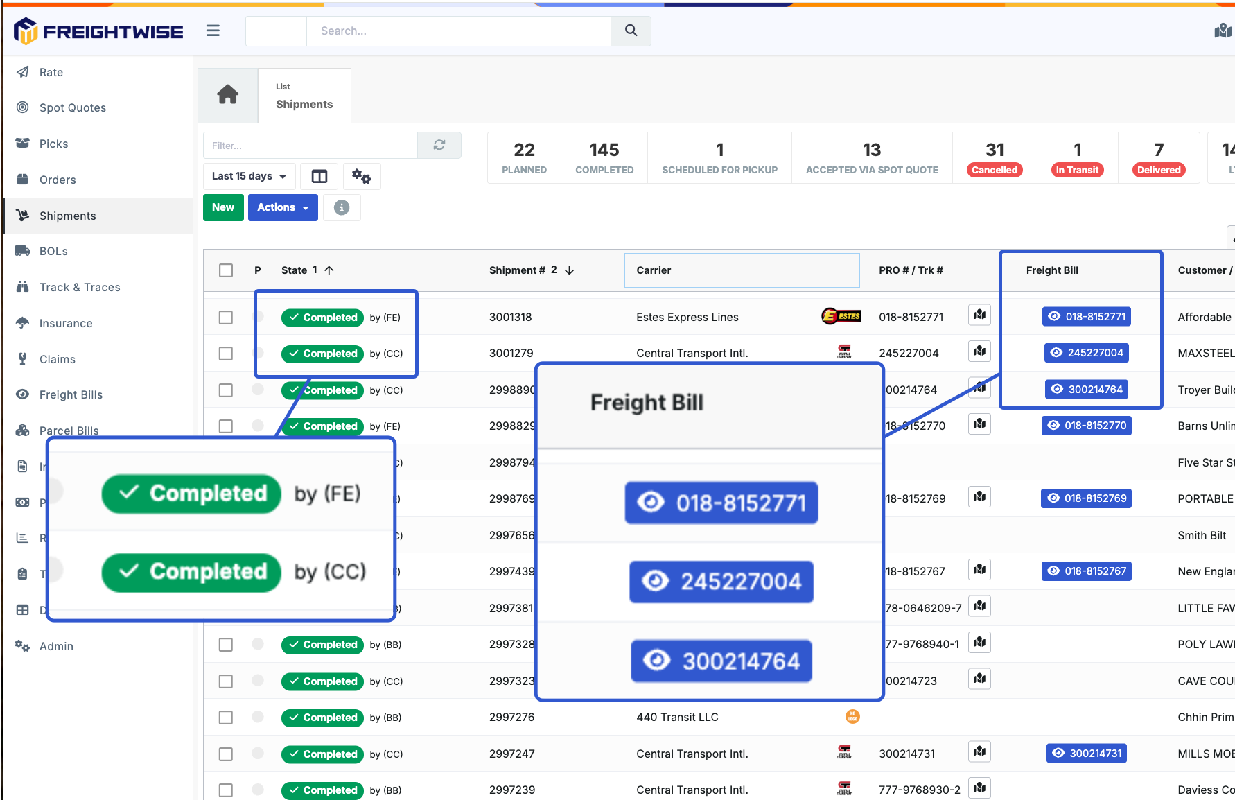 Enhanced Freight Bill Linking